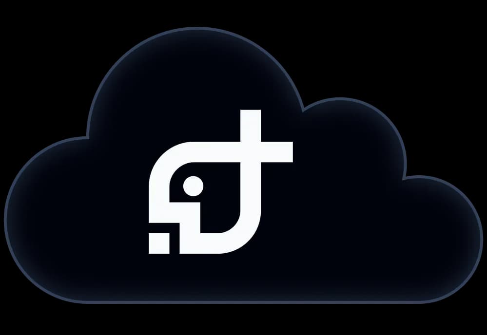 Illustration of cloud with Aquabyte logo
